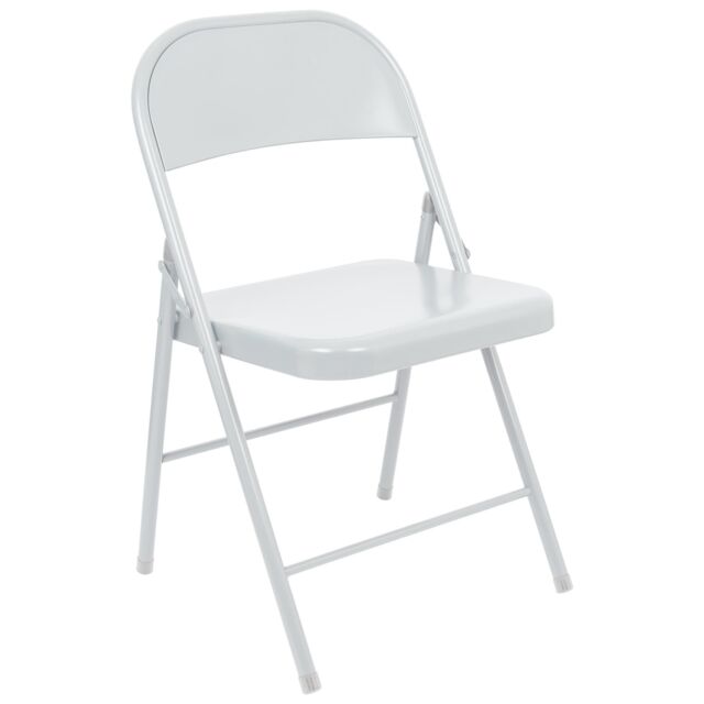 Harbour Housewares Metal Folding Chair - Pack of 1 in White - image 1
