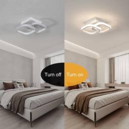 Goeco Pack of 2, LED Ceiling Lights Modern, 24W, Square, 4500K, White, 24cm in White - thumbnail 8