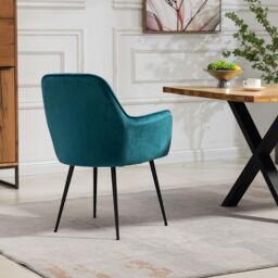 Artemis Home Carrara Velvet Dining Chairs - Set of 2 in Teal - thumbnail 5