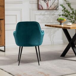 Artemis Home Carrara Velvet Dining Chairs - Set of 2 in Teal - thumbnail 6