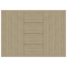 Berkfield Home Sideboard Sonoma Oak 88x30x65 cm Engineered Wood in Brown - Size: 88 x 30 x 65 cm - thumbnail 4