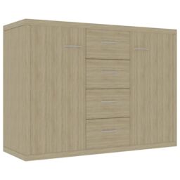 Berkfield Home Sideboard Sonoma Oak 88x30x65 cm Engineered Wood in Brown - Size: 88 x 30 x 65 cm - thumbnail 2