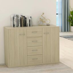 Berkfield Home Sideboard Sonoma Oak 88x30x65 cm Engineered Wood in Brown - Size: 88 x 30 x 65 cm - thumbnail 1