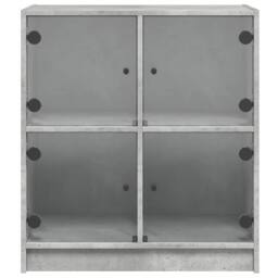 Berkfield Home Side Cabinet with Glass Doors Concrete Grey 68x37x75.5 cm - thumbnail 6