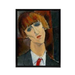 "Artery8 Madame Kisling Portrait Modigliani Black Framed Canvas Wall Art - Size: W12"" x H16""" - thumbnail 1