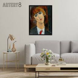 "Artery8 Madame Kisling Portrait Modigliani Black Framed Canvas Wall Art - Size: W12"" x H16""" - thumbnail 3