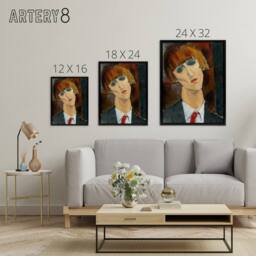 "Artery8 Madame Kisling Portrait Modigliani Black Framed Canvas Wall Art - Size: W12"" x H16""" - thumbnail 4