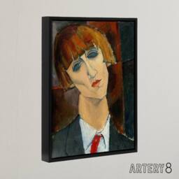 "Artery8 Madame Kisling Portrait Modigliani Black Framed Canvas Wall Art - Size: W12"" x H16""" - thumbnail 2
