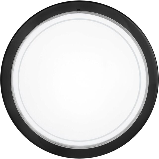 Loops Wall Flush Ceiling Light Black Shade White Clear Glass Painted Bulb E27 1x60W - image 1