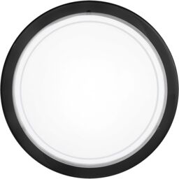 Loops Wall Flush Ceiling Light Black Shade White Clear Glass Painted Bulb E27 1x60W - thumbnail 1