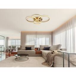 Netlighting Lorelei Semi Flush Ceiling Light Matt Champagne LED 3000K in Beige - thumbnail 2