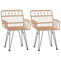 Berkfield Home Beautiful 3 Piece Garden Dining Set Poly Rattan in Light Tan - thumbnail 4