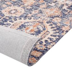 Wyld and Coco Cotton Area Rug 140 x 200 cm Blue Red Rectangular Oriental Boho - Size: 140 cm x 200 cm - thumbnail 5