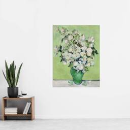 "Artery8 White Roses In Green Vase Van Gogh Vintage Wall Art Print Poster - Size: W18"" x H24""" - thumbnail 4