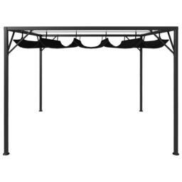 Berkfield Home Garden Gazebo with Retractable Roof Canopy 3x3 m Anthracite in Black - thumbnail 4
