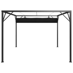 Berkfield Home Garden Gazebo with Retractable Roof Canopy 3x3 m Anthracite in Black - thumbnail 6