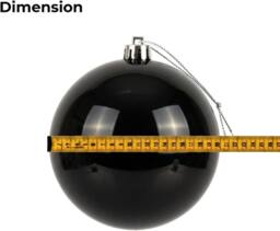 Shatchi 20cm Glossy Christmas Bauble - Premium Bauble & Home Décor Ornament in Black - Size: 20 cm - thumbnail 4