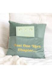 KDMD Just One More Chapter Cushion with Book Pocket - Cozy Reading Decor in Light Green - thumbnail 1