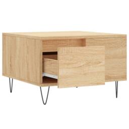 Berkfield Home Coffee Table Sonoma Oak 55x55x36.5 cm Engineered Wood in Light Brown - thumbnail 6