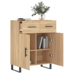 Berkfield Home Sideboard Sonoma Oak 69.5x34x90 cm Engineered Wood in Brown - thumbnail 4