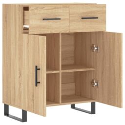 Berkfield Home Sideboard Sonoma Oak 69.5x34x90 cm Engineered Wood in Brown - thumbnail 5
