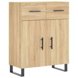 Berkfield Home Sideboard Sonoma Oak 69.5x34x90 cm Engineered Wood in Brown - thumbnail 2