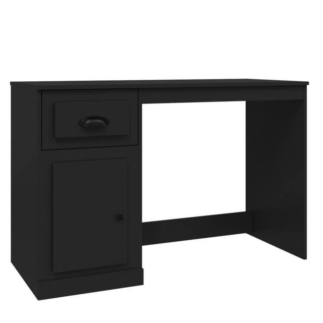 Berkfield Home Desk with Drawer Black 115x50x75 cm Engineered Wood - Size: 115 x 50 x 75 cm - image 1