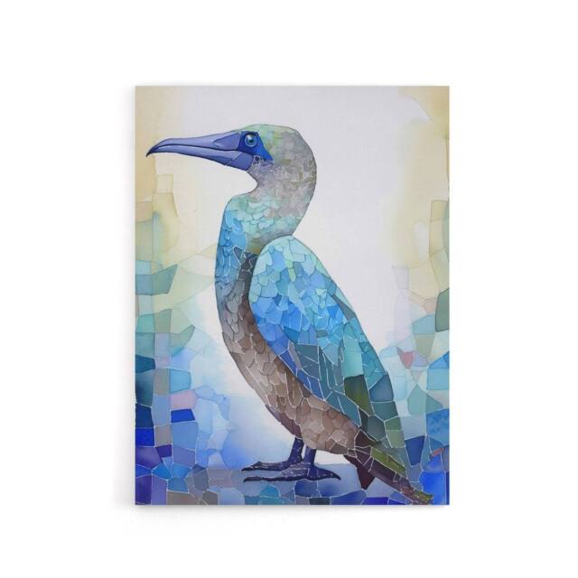 "Artery8 Blue Footed Booby Bird Collage Canvas Wall Art Print - Size: W18"" x H24""" - image 1