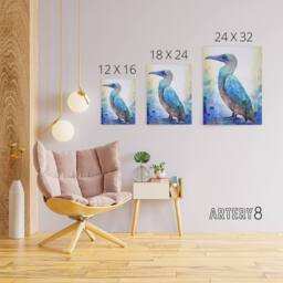 "Artery8 Blue Footed Booby Bird Collage Canvas Wall Art Print - Size: W18"" x H24""" - thumbnail 4