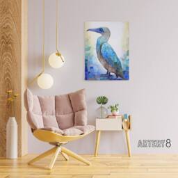 "Artery8 Blue Footed Booby Bird Collage Canvas Wall Art Print - Size: W18"" x H24""" - thumbnail 3