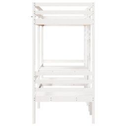 Berkfield Home Loft Bed Frame with Desk & Chairs White 80x200cm Solid Wood Pine - Size: 80x200 cm - thumbnail 6