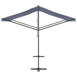 Berkfield Home Free Standing Awning Blue & White 300x300 cm Fabric & Steel - thumbnail 4