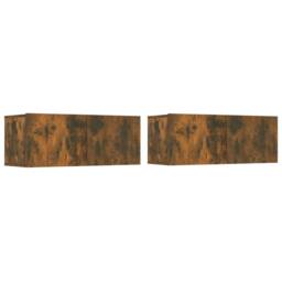 Berkfield Home 4 Piece TV Cabinet Set Smoked Oak Engineered Wood in Brown - thumbnail 3