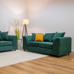 Abakus Direct Jumbo Grid 3 Seater Sofa with Cushions in Grey, Beige or Green - thumbnail 3