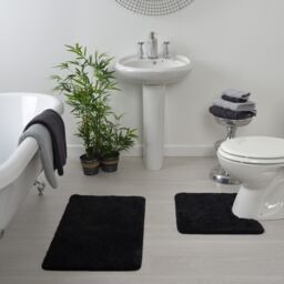Allure Bath Fashions Luxury Microfibre Pedestal Mat Non-Slip in Black - thumbnail 2