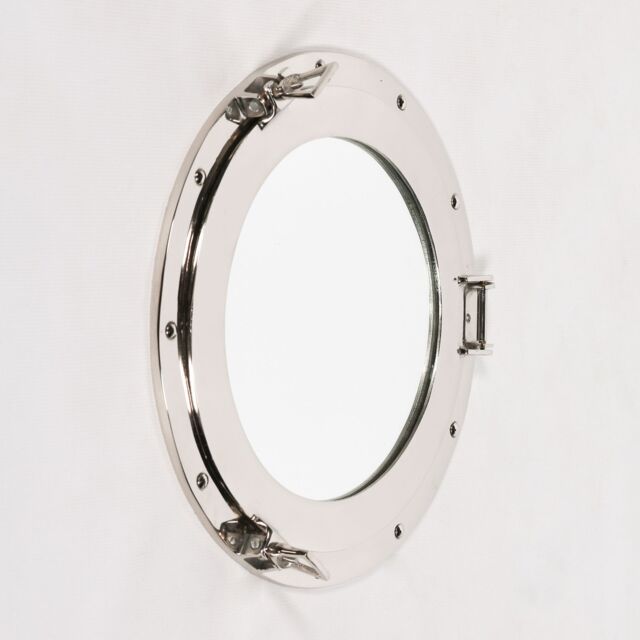 Glasstone Large Polished Port Hole Mirror in Silver - image 1