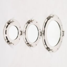 Glasstone Large Polished Port Hole Mirror in Silver - thumbnail 3