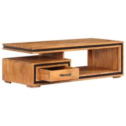 Berkfield Home Beautiful Coffee Table 100x45x33 cm Solid Acacia Wood in Brown - Size: 100 x 45 x 33 cm - thumbnail 1