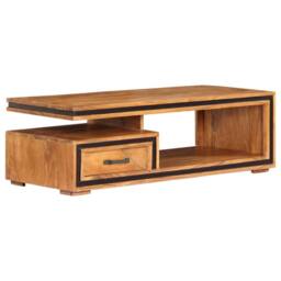 Berkfield Home Beautiful Coffee Table 100x45x33 cm Solid Acacia Wood in Brown - Size: 100 x 45 x 33 cm - thumbnail 9