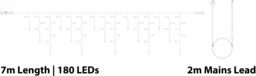 Xmas Haus Icicle lights White Rubber 60/40/20 Drop 7M Warm White - thumbnail 2