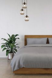 Panda London Panda 100% Bamboo Flat Sheet in Mid Grey - Size: King - thumbnail 3