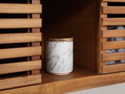 Vente-unique Acacia Wood Wall-Hung Bathroom Unit With Single Basin - 90 Cm in Walnut - thumbnail 8