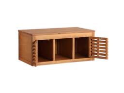 Vente-unique Acacia Wood Wall-Hung Bathroom Unit With Single Basin - 90 Cm in Walnut - thumbnail 4