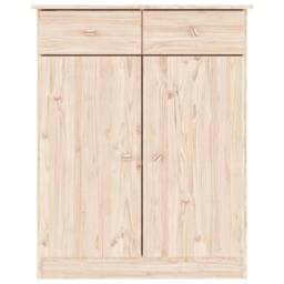 Berkfield Home Shoe Cabinet ALTA 77x35x96 cm Solid Wood Pine in Light Oak - Size: 77 x 35 x 96 cm - thumbnail 4