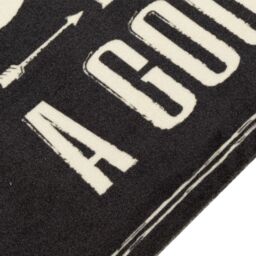 Berkfield Home Kitchen Rug Washable Coffee Text 60x180 cm Velvet in Black - thumbnail 3