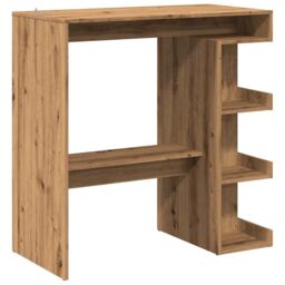 Berkfield Home Bar Table with Storage Rack Artisan Oak 100x48x101.5 cm in Brown - thumbnail 6