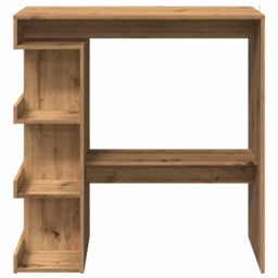 Berkfield Home Bar Table with Storage Rack Artisan Oak 100x48x101.5 cm in Brown - thumbnail 4