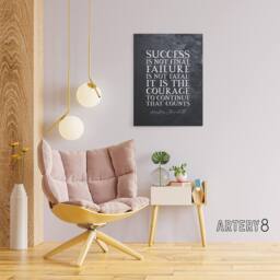 "Artery8 Winston Churchill Slate Quote Canvas Wall Art Print in Grey - Size: W18"" x H24""" - thumbnail 3
