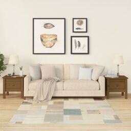 Berkfield Home Side Tables 2 pcs Honey Brown 40x40x39 cm Solid Wood Pine - Size: 40 x 40 x 39 cm - thumbnail 1