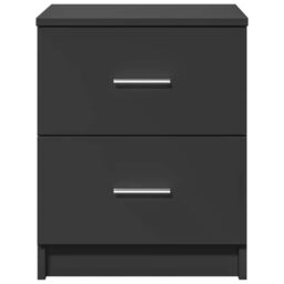 Berkfield Home Bedside Cabinets 2 pcs with 2 Drawers Black 40x36x50 cm in Grey - Size: 40 x 36 x 50 cm - thumbnail 4